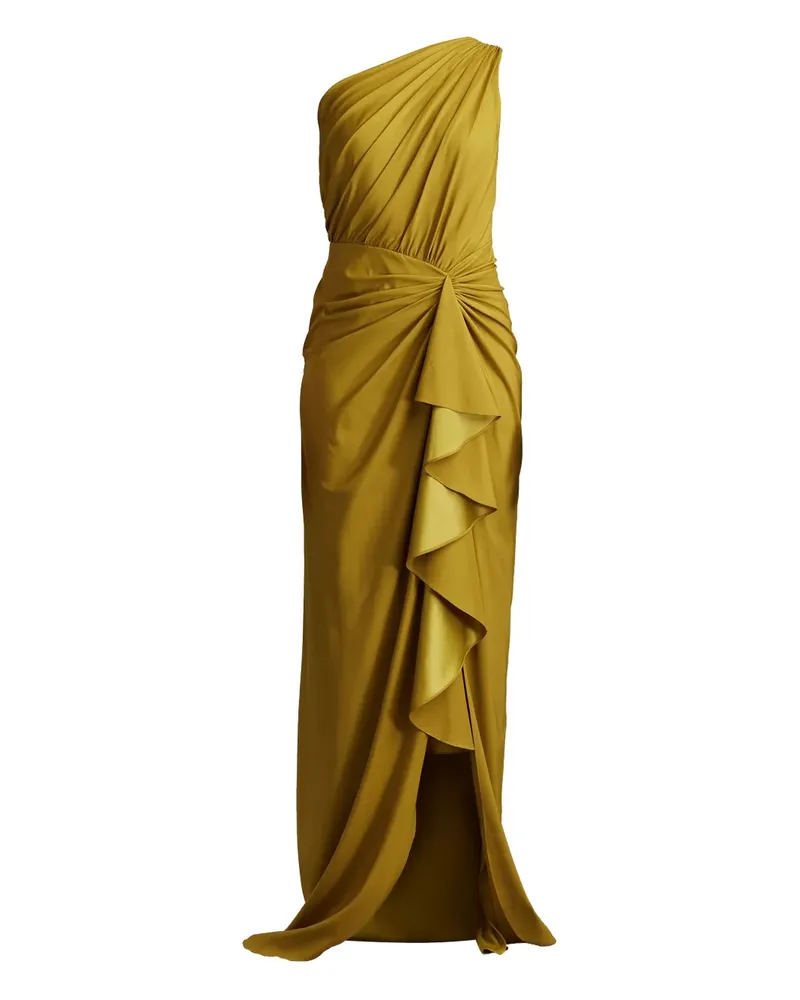 Tadashi Shoji Gerüschtes One-Shoulder-Abendkleid - Gelb Gelb