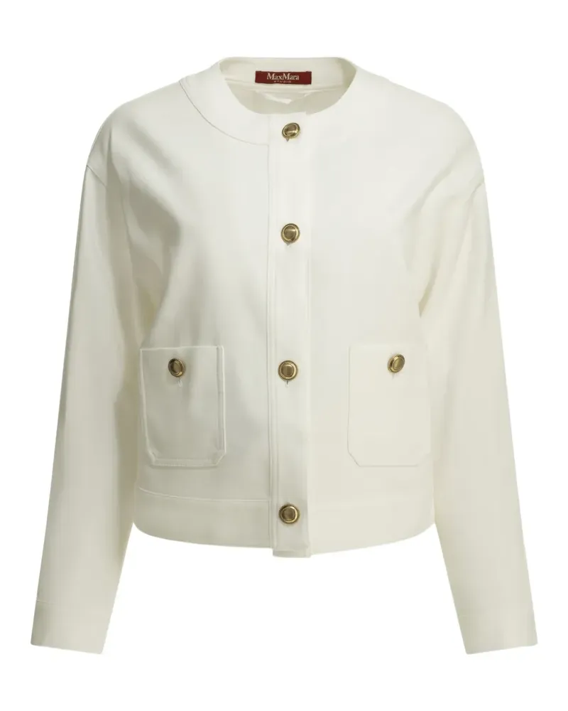 Max Mara button-up patch-pocket coat - Weiß Weiß