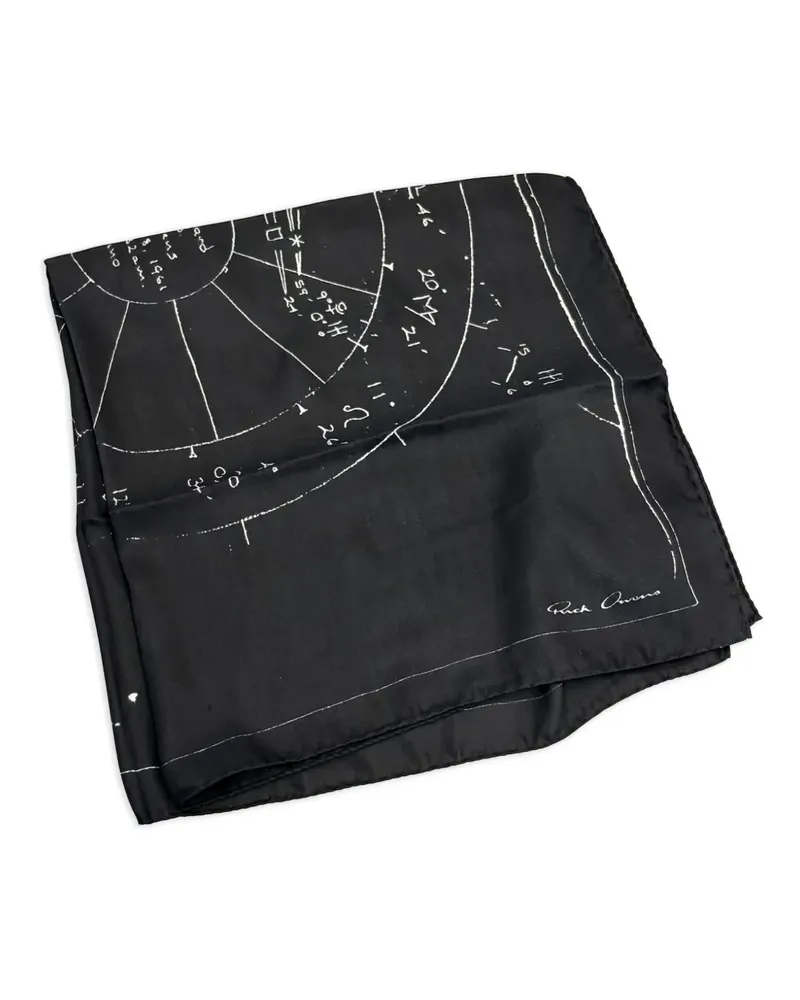 Rick Owens Astro Schal mit Print - Schwarz Schwarz