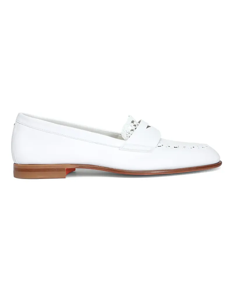 Santoni Luce woven-leather loafers - Weiß Weiß
