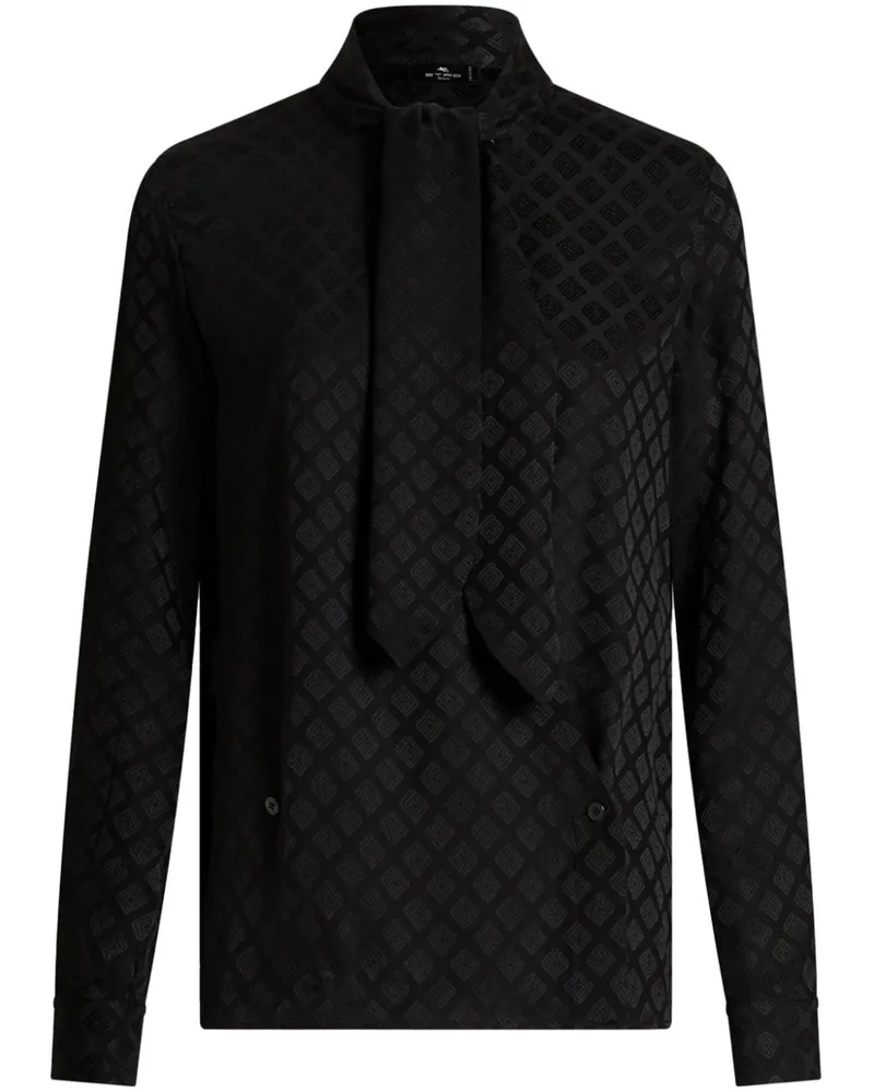 Etro Jacquard-Hemd mit Schalkragen - Schwarz Schwarz