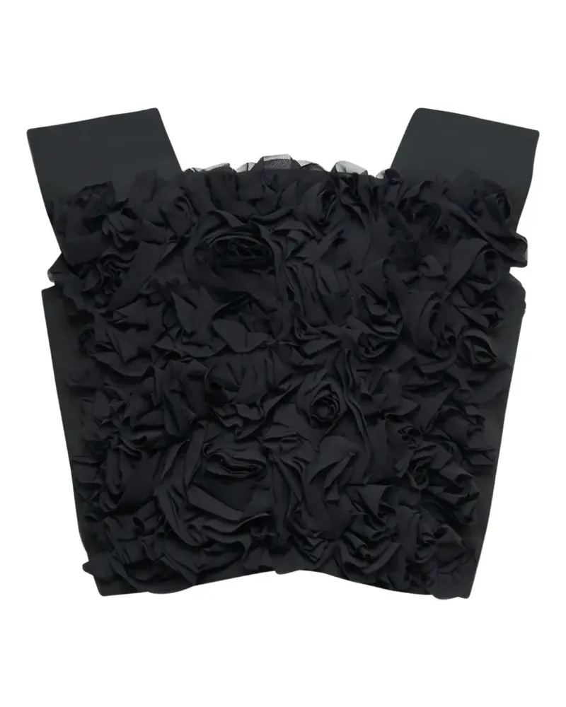 TAO floral-appliqué bow-detail blouse - Schwarz Schwarz