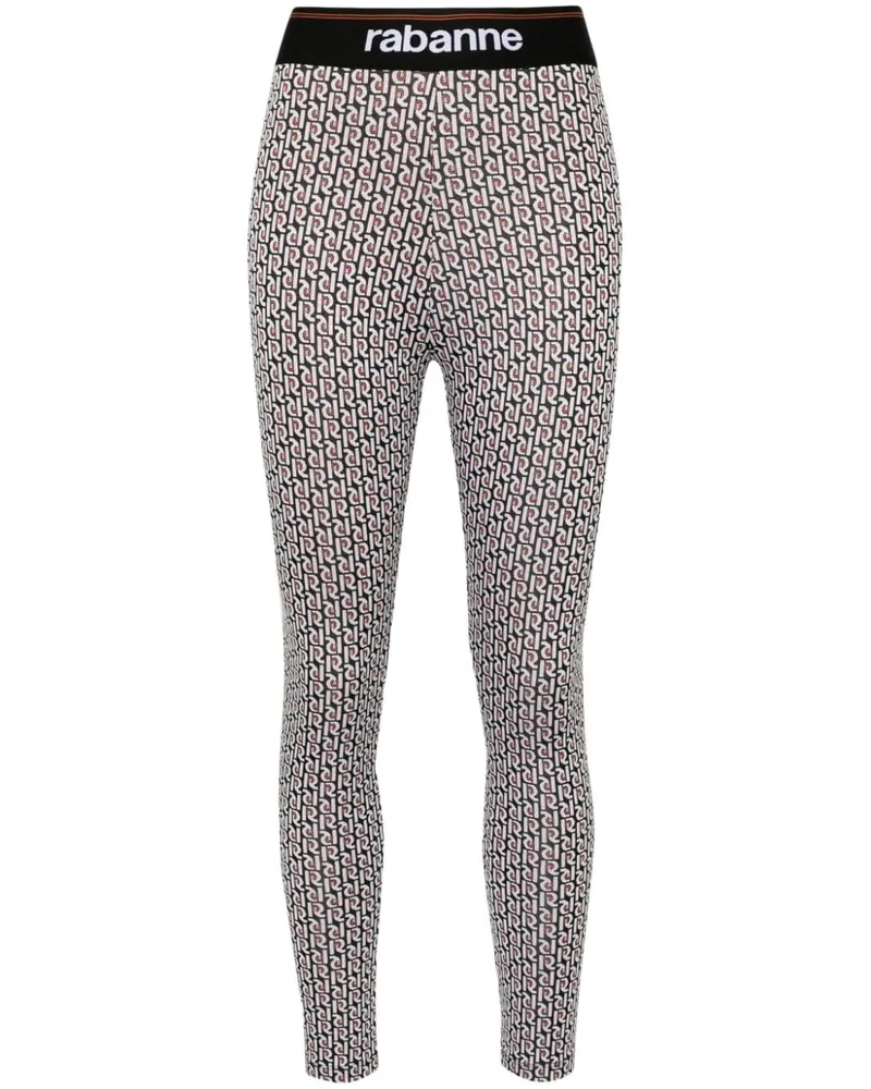 Paco Rabanne Boddyline Leggings mit Monogramm-Jacquard - Schwarz Schwarz