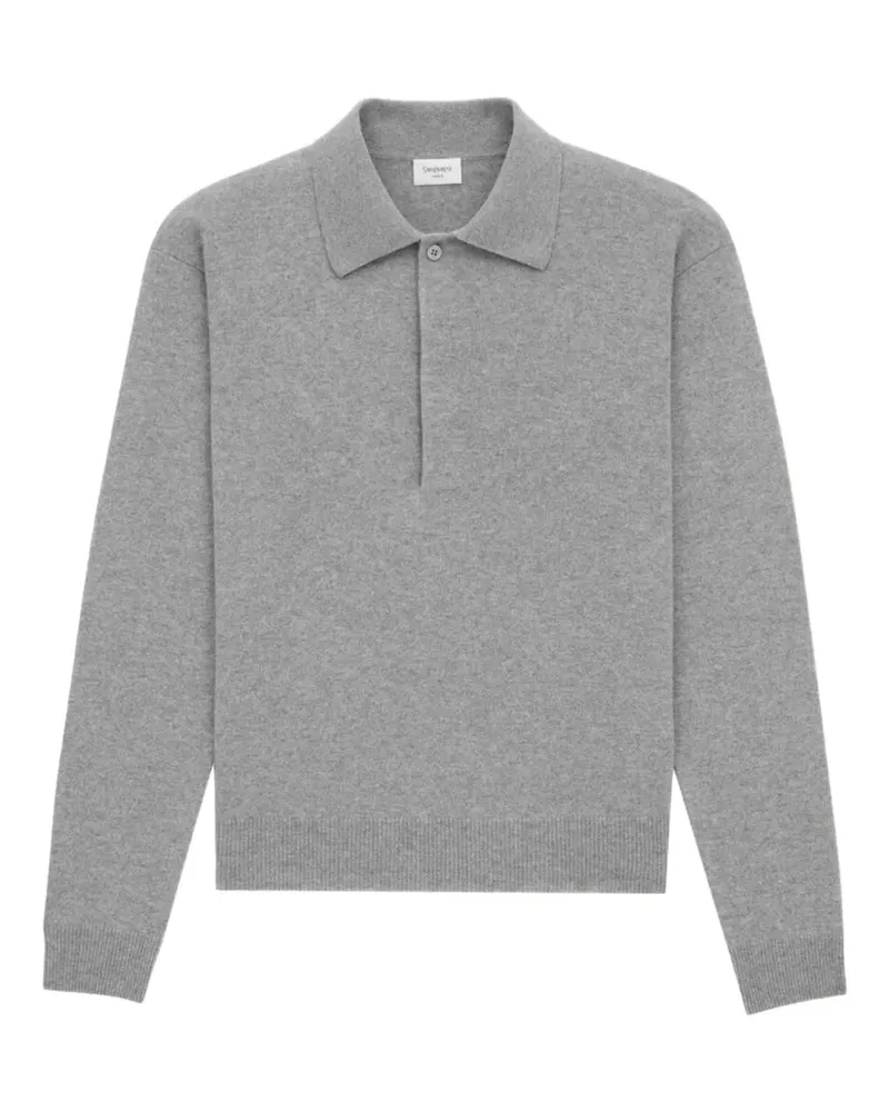 Saint Laurent Langärmeliges Poloshirt - Grau Grau