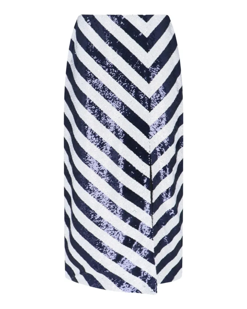 Ralph Lauren striped sequinned midi skirt - Blau Blau