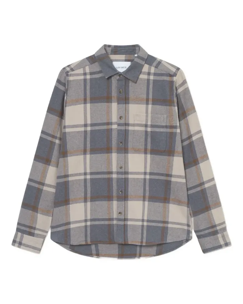LES DEUX Kariertes Button-down-Hemd - Nude Nude