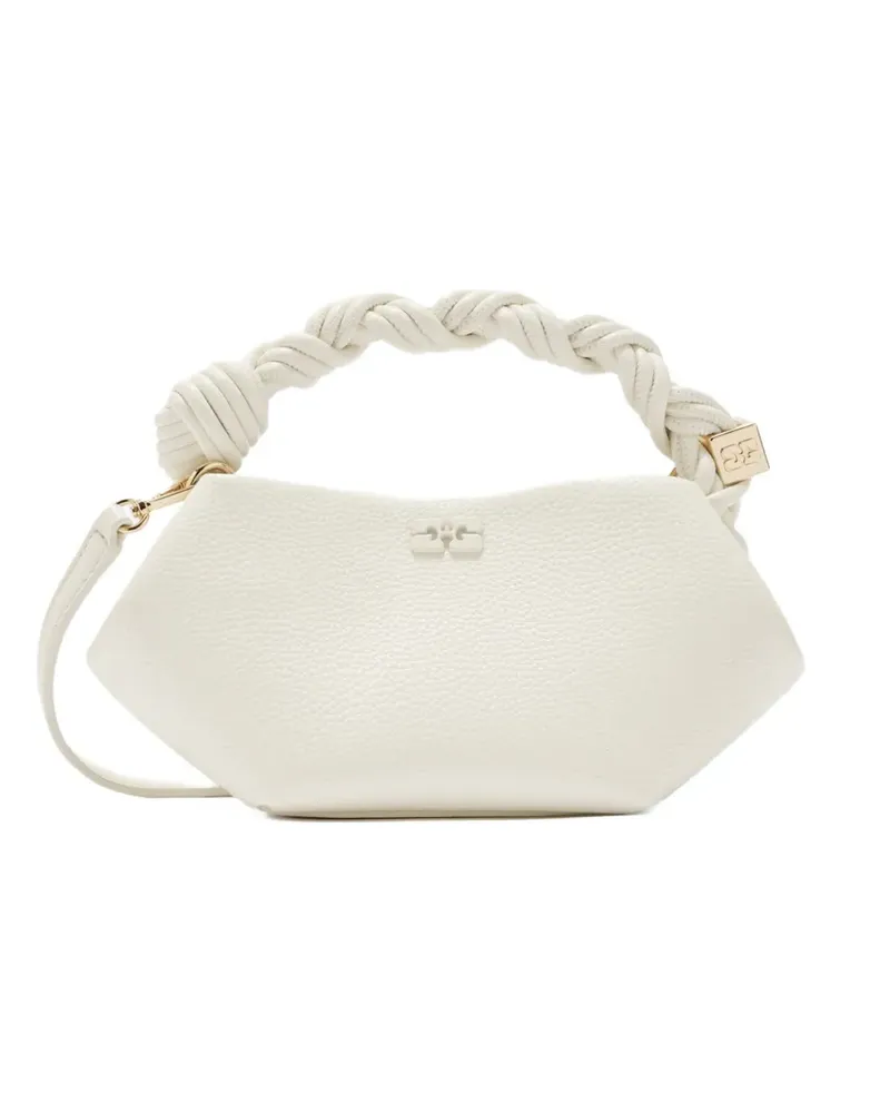 Ganni Kleine Handtasche mit Logo-Schild - Weiß Weiß