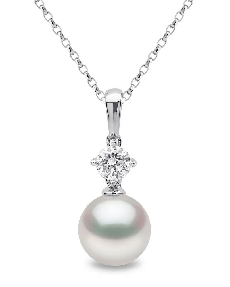 YOKO London 18kt Weißgoldhalskette mit Perlen - Silber Silber