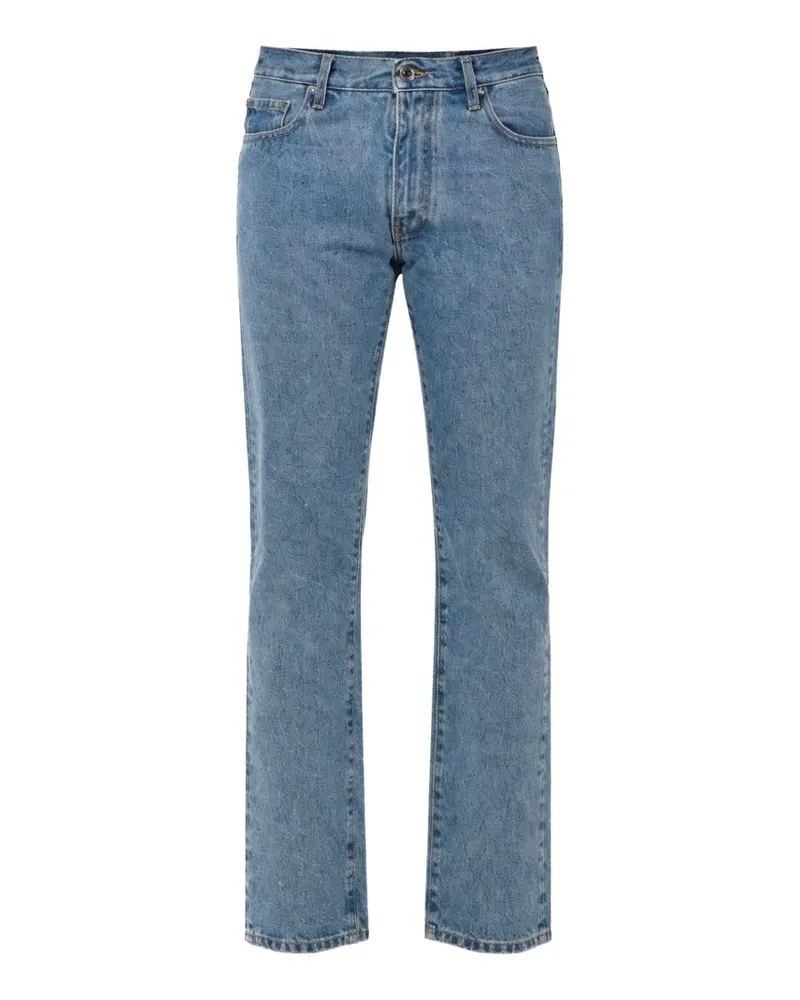 OFF-WHITE Diag-print slim-fit jeans - Blau Blau