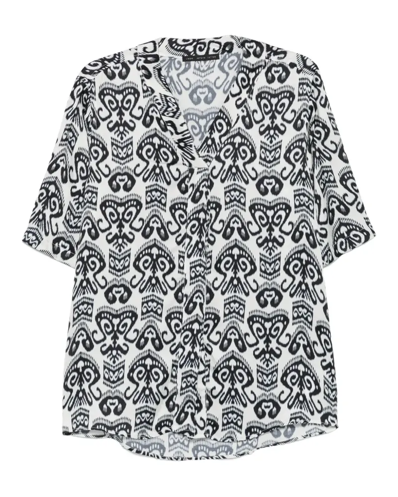 Low Brand ikat-print short-sleeve shirt - Weiß Weiß