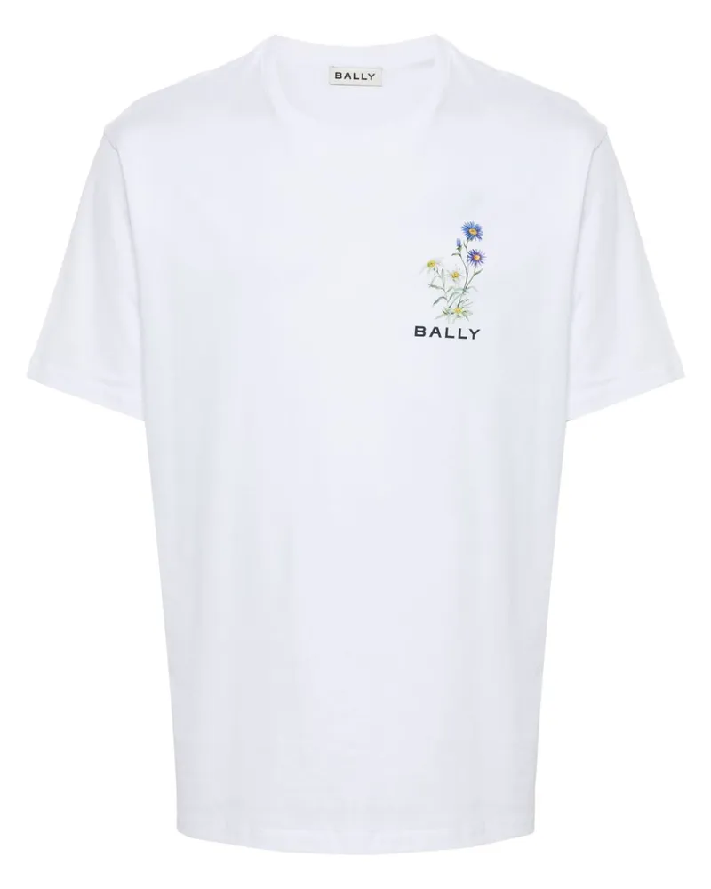 Bally T-Shirt mit Blumen-Print - Weiß Weiß
