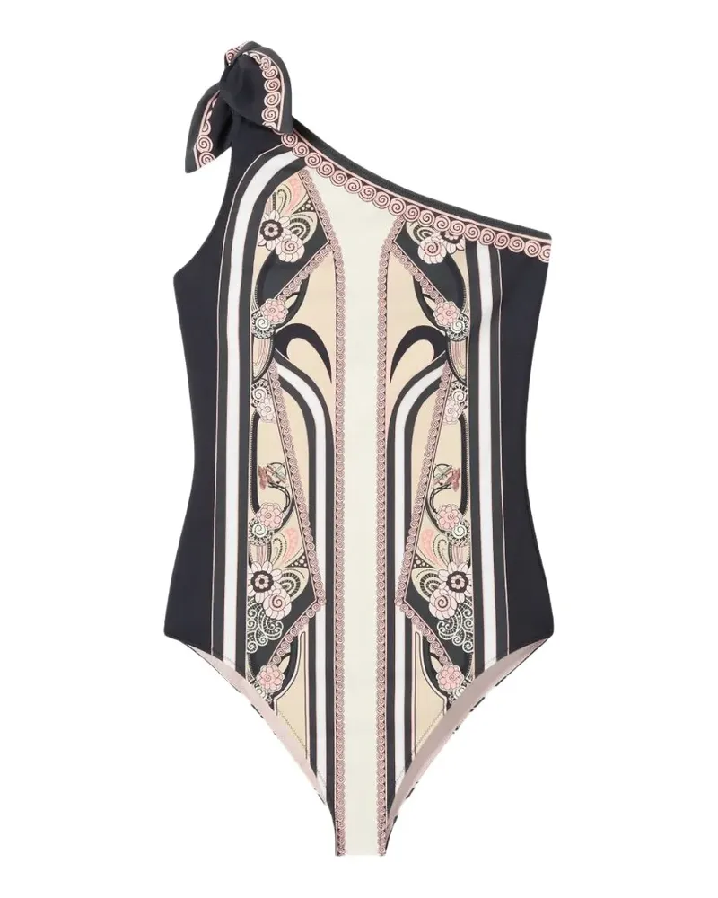 La DoubleJ one-shoulder knotted swimsuit - Schwarz Schwarz