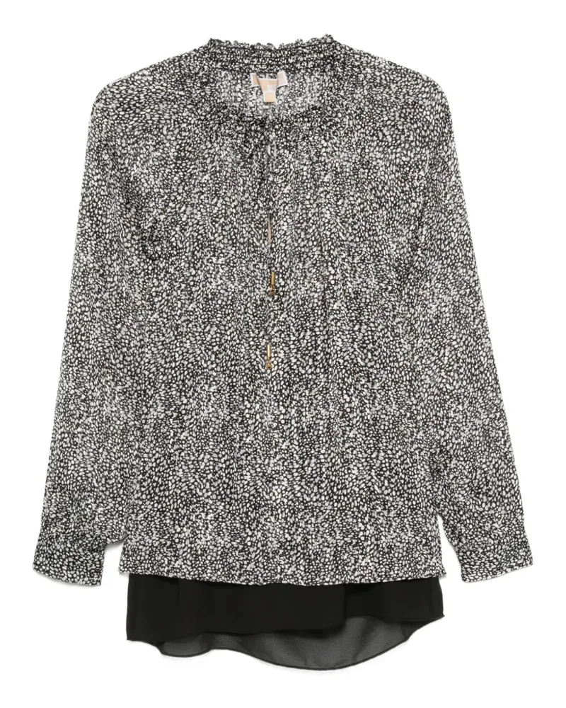 Michael Kors Bluse mit Schleifenverschluss - Schwarz Schwarz