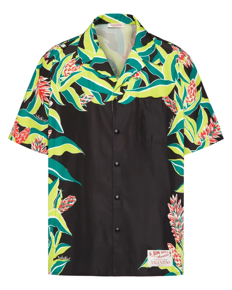 Valentino Garavani Bowlinghemd mit Volcano-Print - Schwarz Schwarz