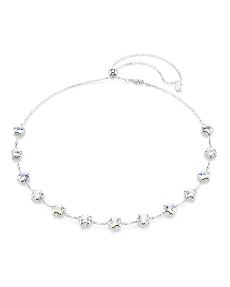 Swarovski Kristallverzierte Chroma Halskette mit Sternmotiv - Silber Silber