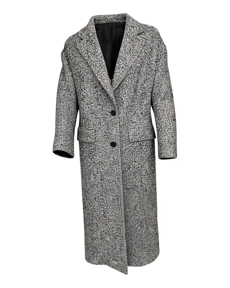 Tagliatore Carine herringbone button coat - Grau Grau