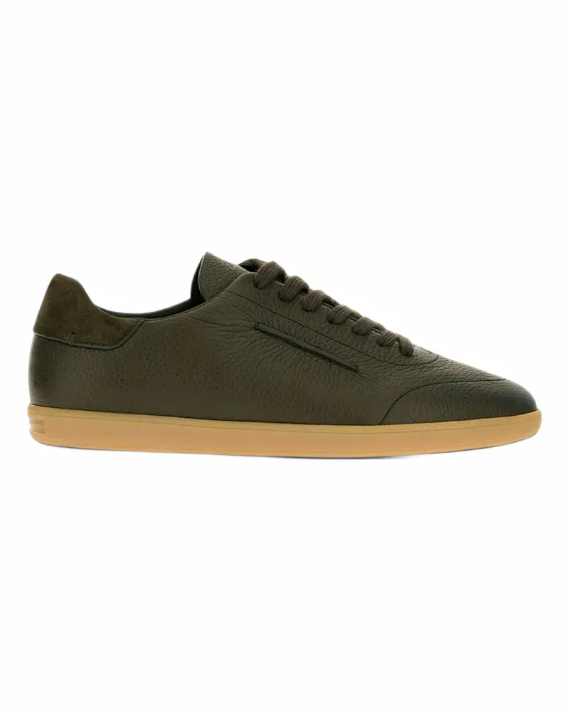 Ermenegildo Zegna grained-leather sneakers - Grün Grün