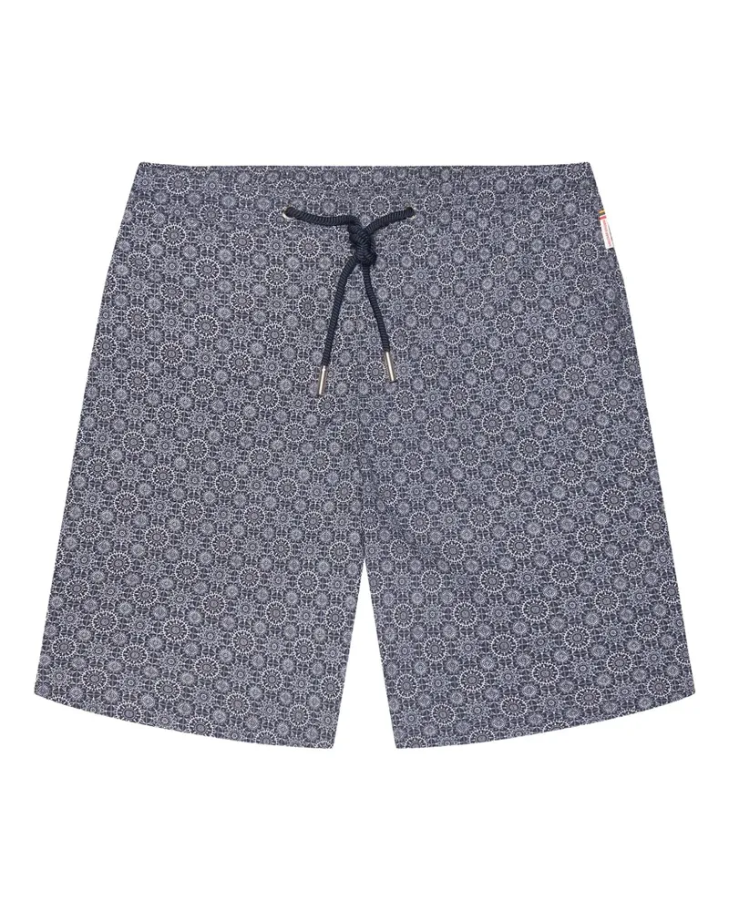 Orlebar Brown Gemusterte Dane Badeshorts - Weiß Weiß