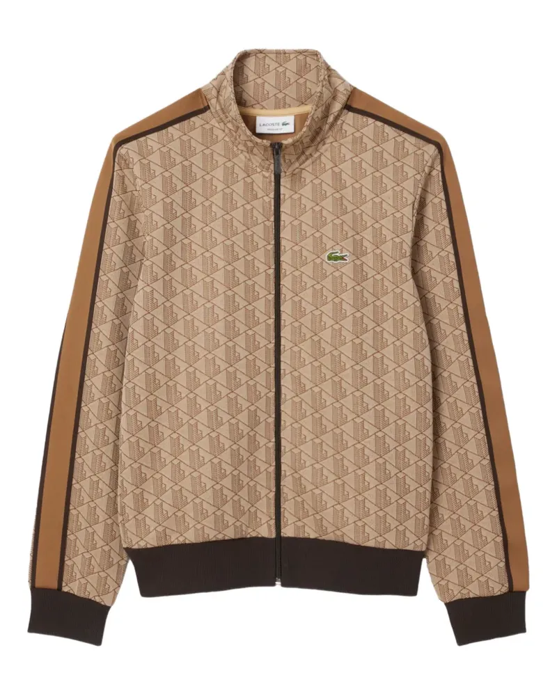Lacoste Gestreifte Paris Jacquard-Sportjacke - Braun Braun