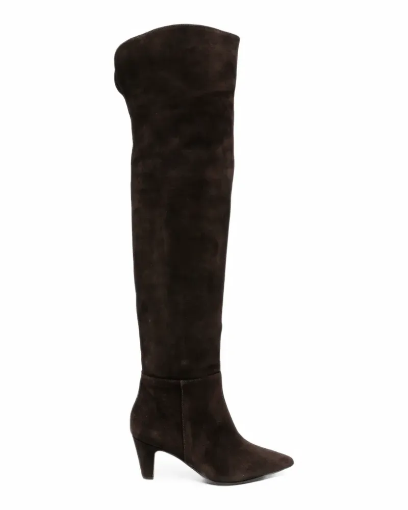 Anna F. Overknee-Stiefel mit spitzer Kappe - Braun Braun