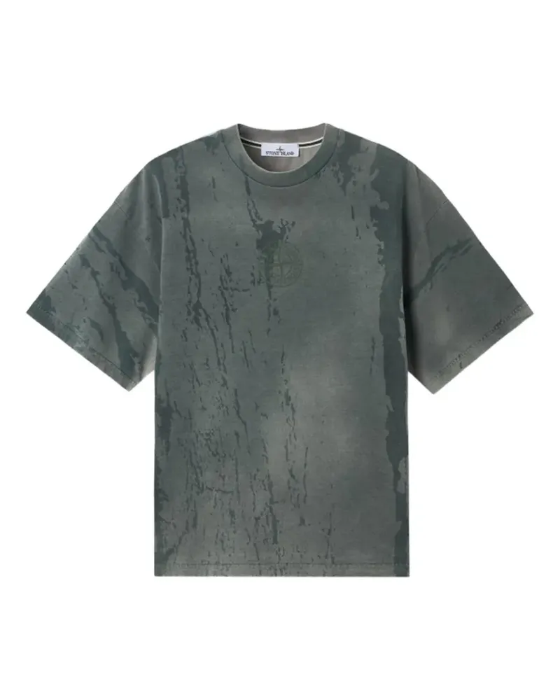 Stone Island 2100002 stückgefärbtes T-Shirt aus Bio-Baumwolljersey - Grau Grau