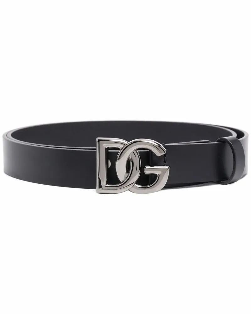 Dolce & Gabbana Gürtel mit DG-Schnalle - Schwarz Schwarz