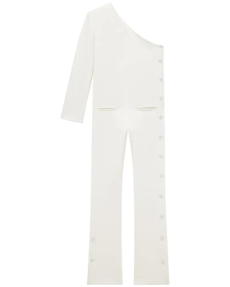 Courrèges Asymmetrischer Krepp-Jumpsuit - Weiß Weiß