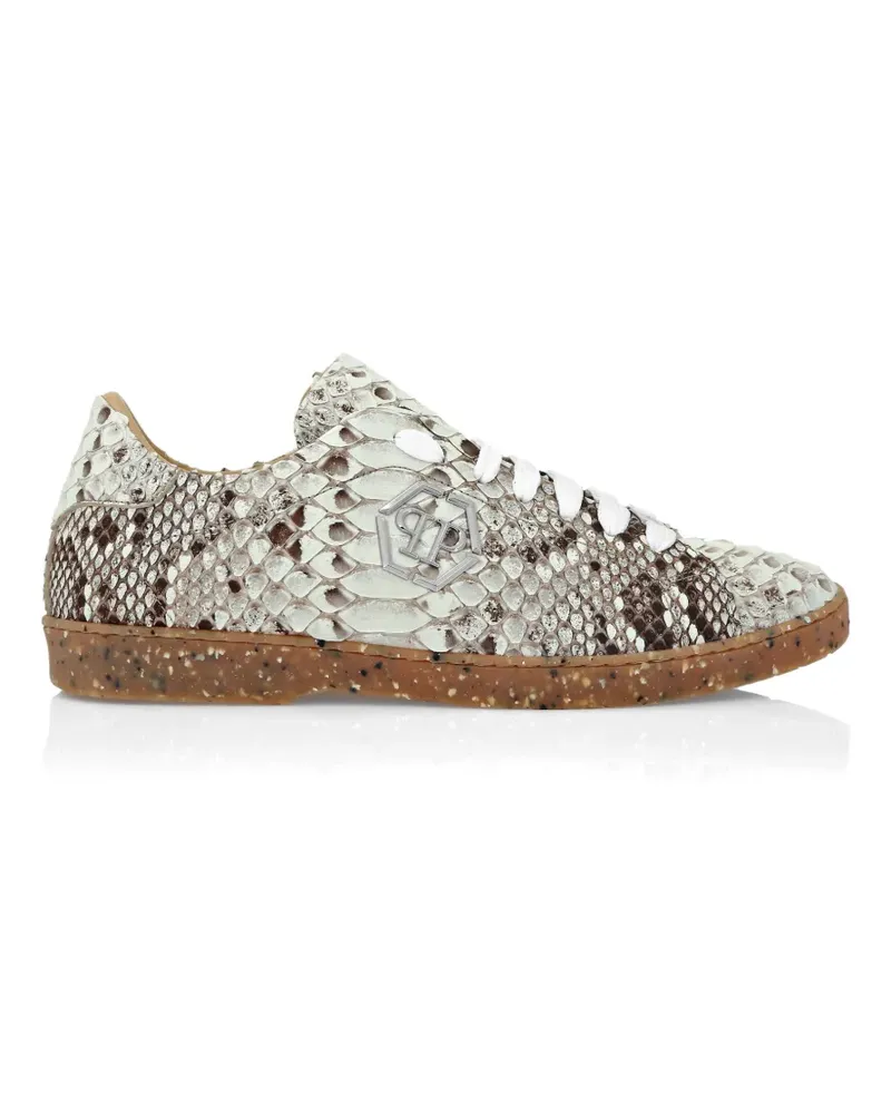Philipp Plein python leather sneakers - Weiß Weiß