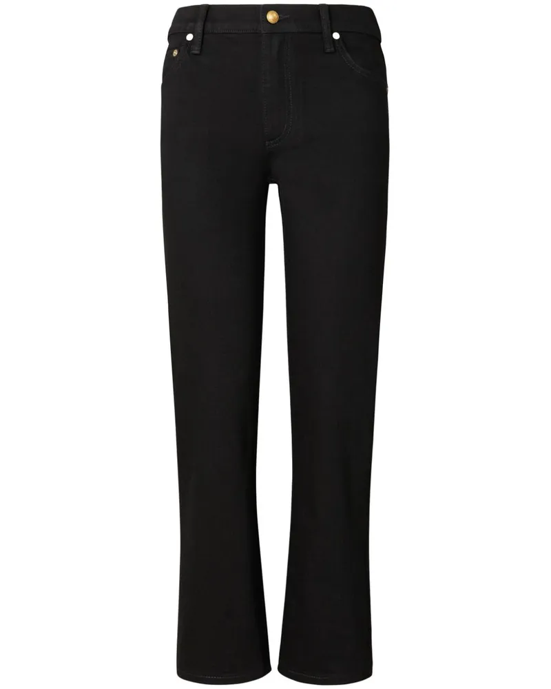 Tory Burch Ausgestellte Cropped-Jeans - Schwarz Schwarz