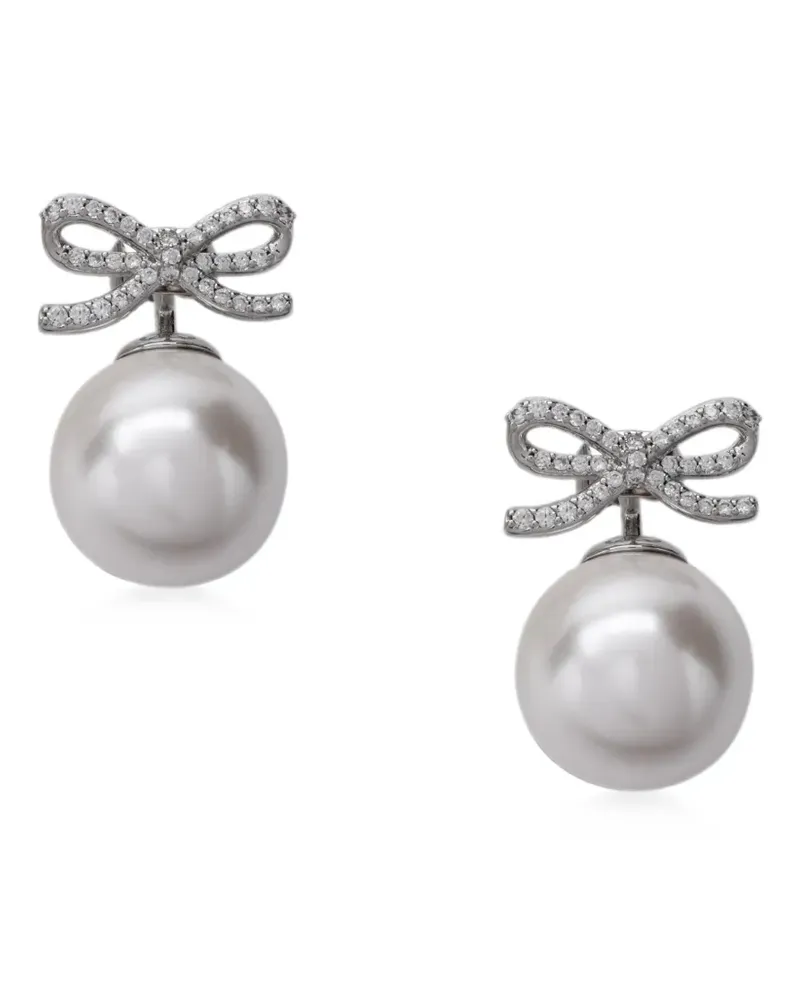 Self-Portrait bow-detail earrings - Silber Silber