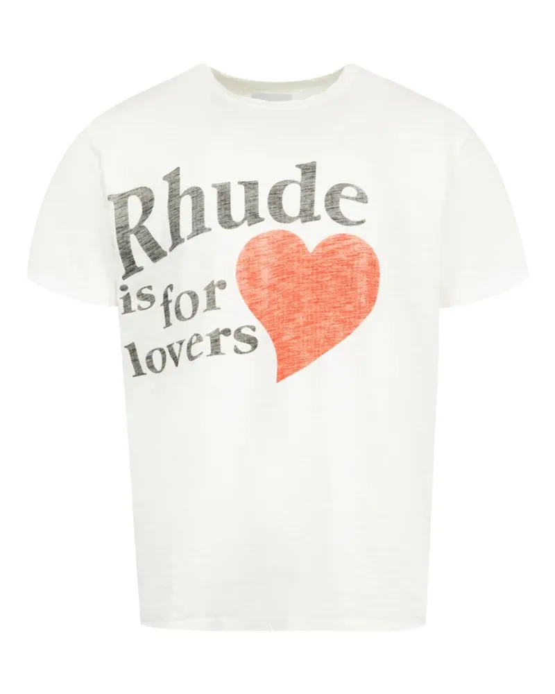 RHUDE Lovers Slub T-Shirt - Weiß Weiß
