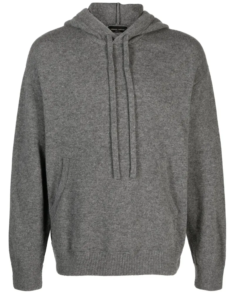 Roberto Collina Melierter Strick-Hoodie - Grau Grau
