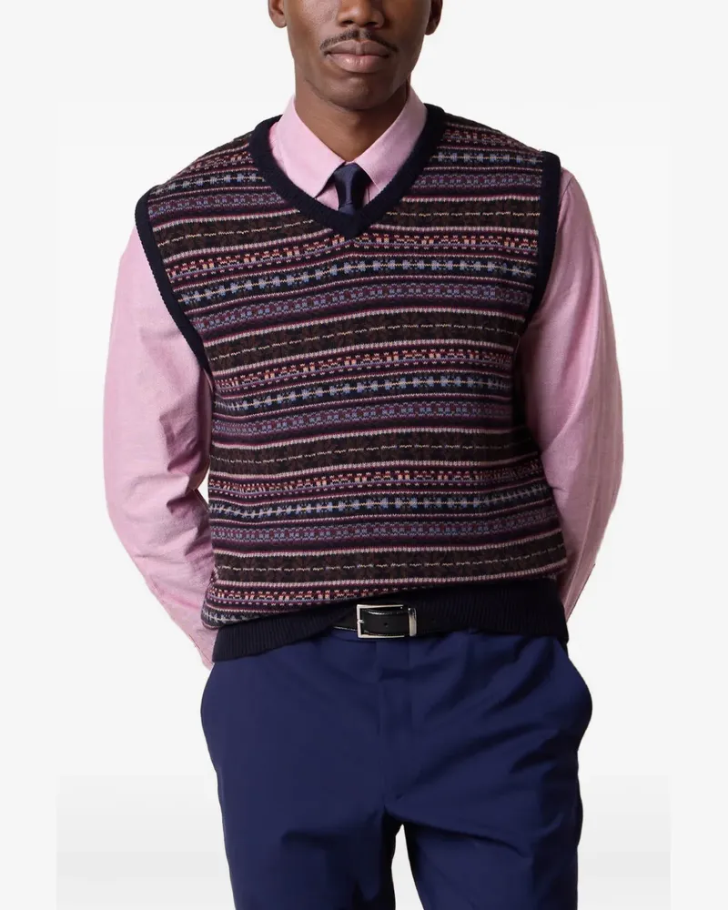 Brooks Brothers Fair Isle Jacquard-Weste - Braun Braun