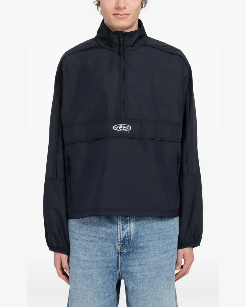Stüssy logo-print quarter-zip jacket - Blau Blau