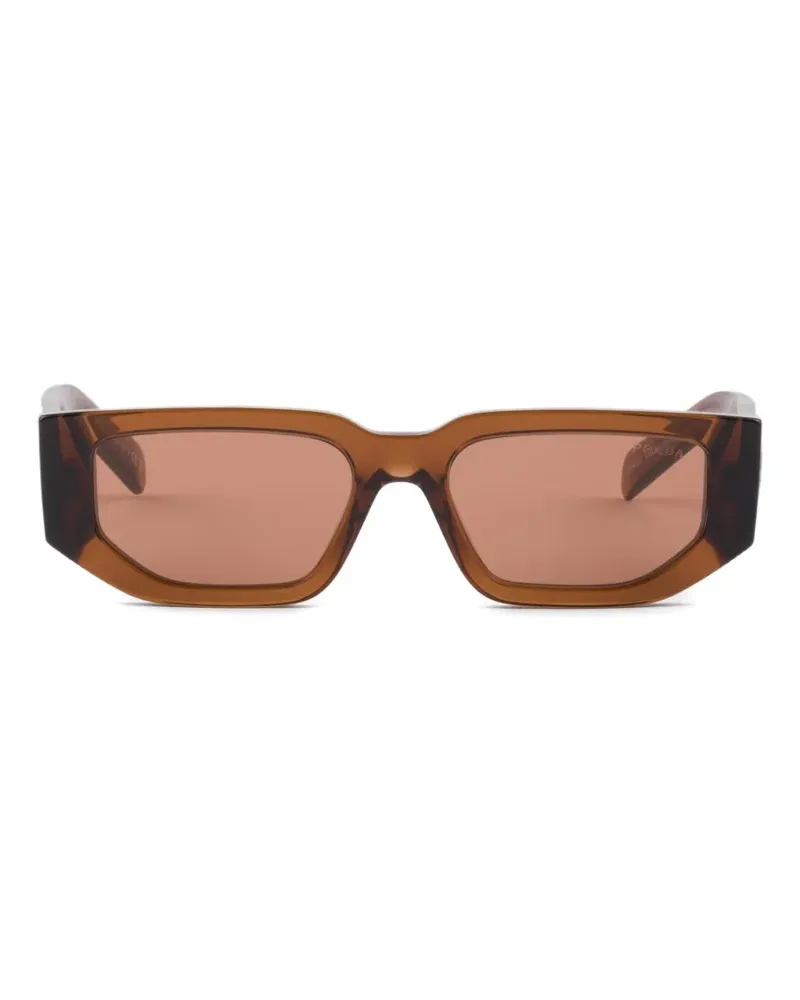 Prada rectangle-frame logo sunglasses - Braun Braun
