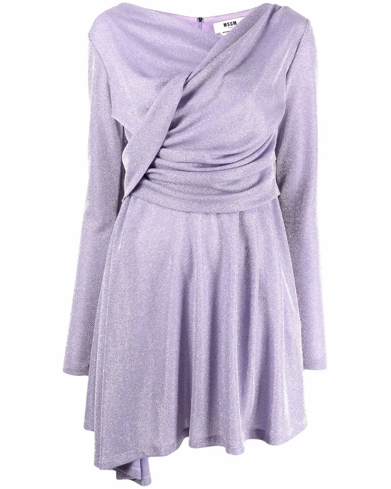 MSGM Kleid mit geraffter Taille - Violett Violett
