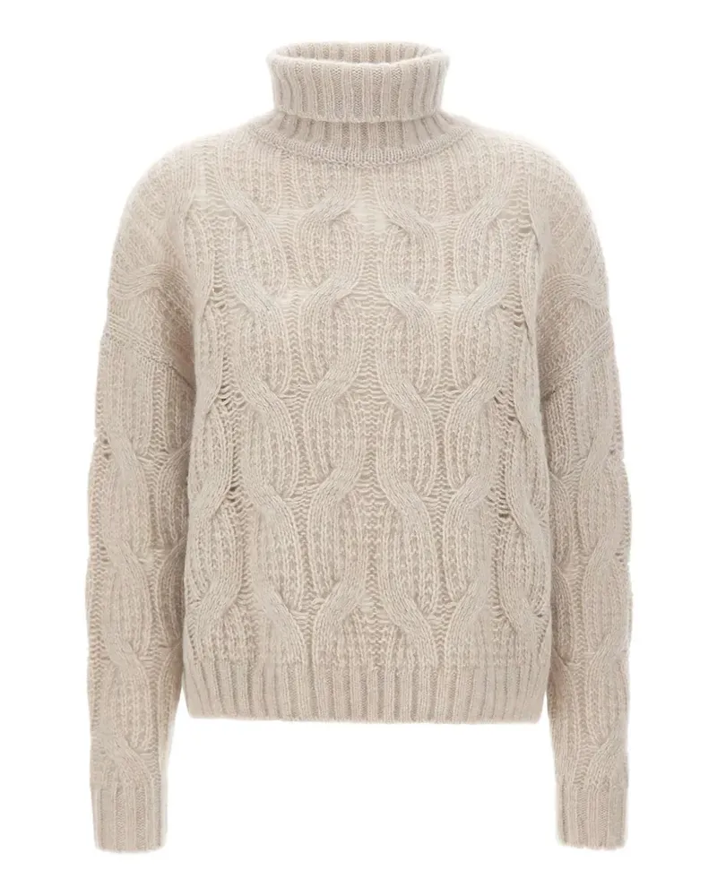 hemisphere cable-knit turtleneck sweater - Grau Grau