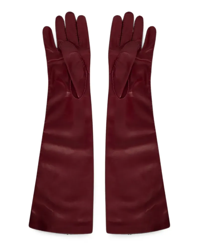 Alberta Ferretti Lange Handschuhe aus Leder - Rot Rot