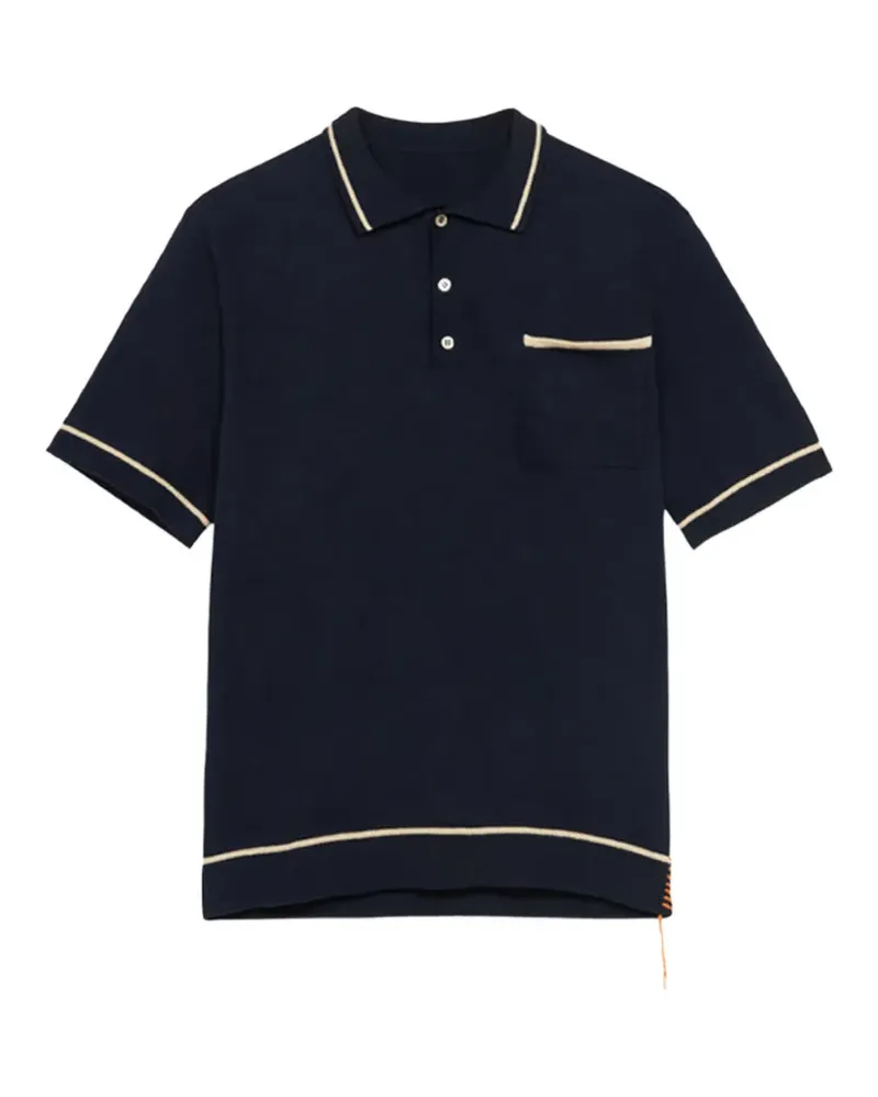 Fortela Herrison contrast-collar cotton polo shirt - Blau Blau