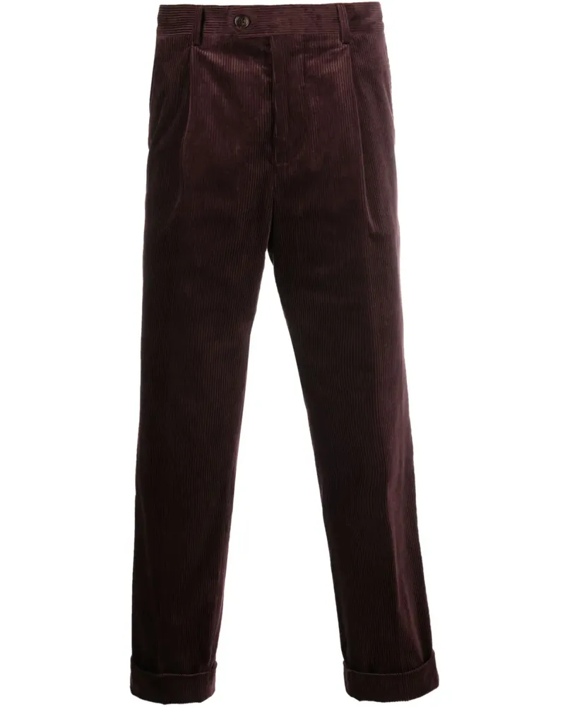 Brunello Cucinelli Cropped-Hose aus Cord - Violett Violett