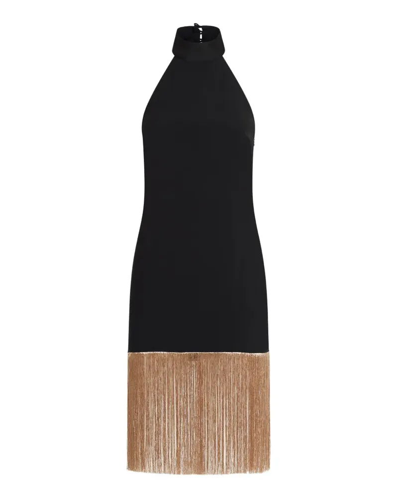 Taller Marmo Berlin Neckholder-Minikleid mit Fransen - Schwarz Schwarz