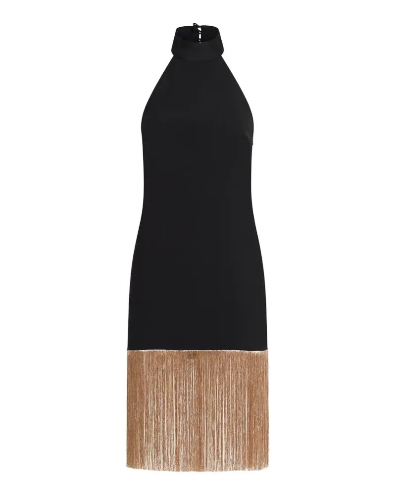 Taller Marmo Berlin Neckholder-Minikleid mit Fransen - Schwarz Schwarz
