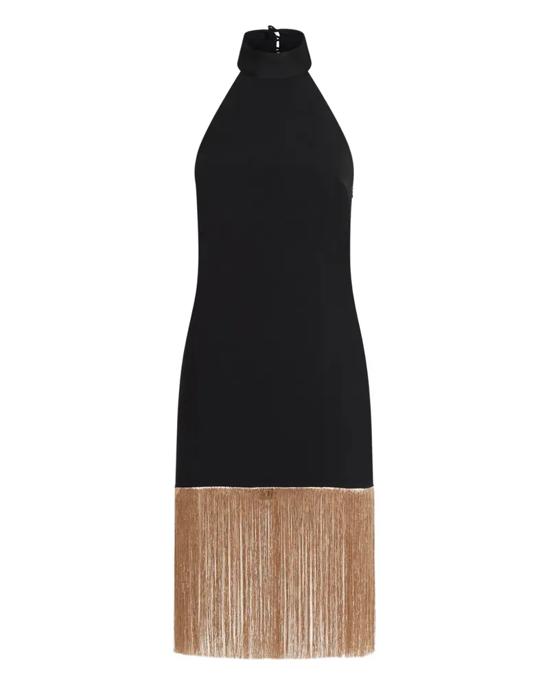 Taller Marmo Berlin halterneck fringed mini dress - Schwarz Schwarz