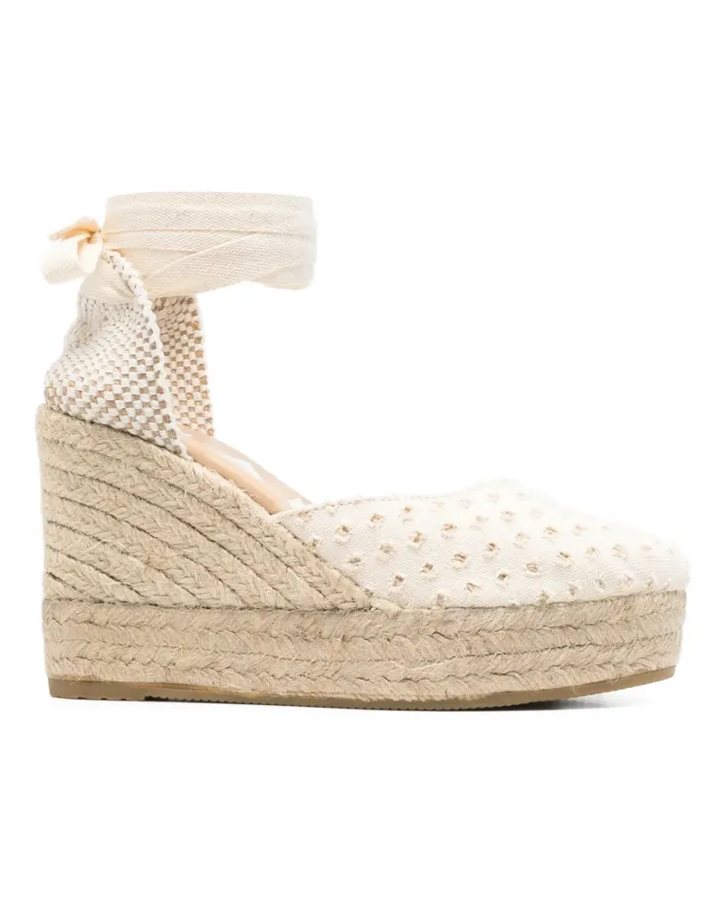Manebí Yucatán lace-up heeled espadrilles - Nude Nude