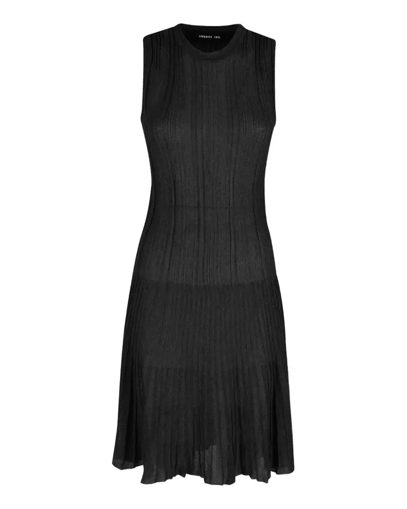 Federica Tosi ribbed-knit sleeveless mini dress - Schwarz Schwarz
