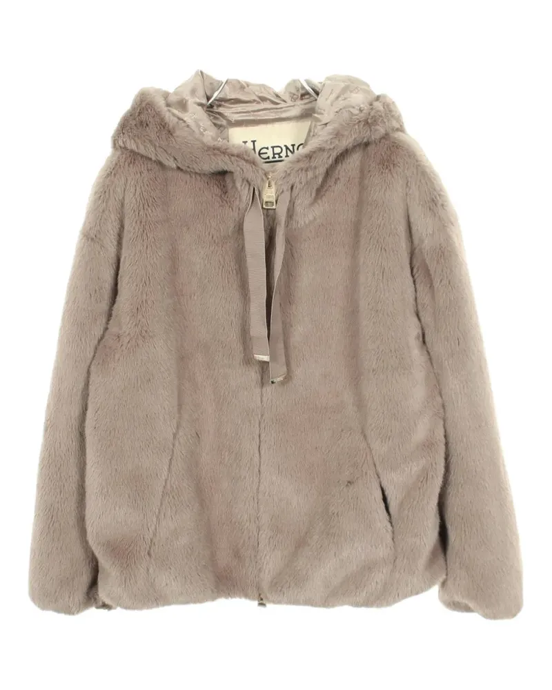 Herno 2010s Kapuzenjacke aus Faux Fur - Nude Nude