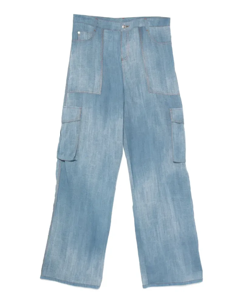 Ermanno Scervino Cargohose mit Trompe-l'oeil-Print - Blau Blau