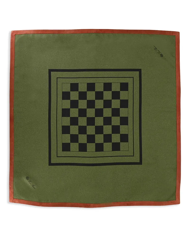 Loro Piana Schal mit Schach-Print - Grün Grün