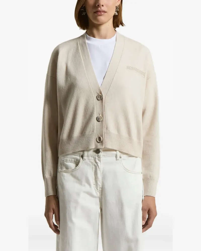 Peserico Cardigan mit Stickerei - Nude Nude