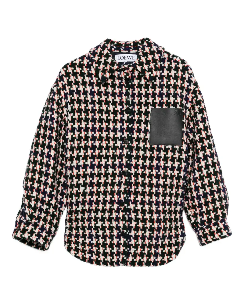 Loewe Jacke mit Hahnentrittmuster - Blau Blau